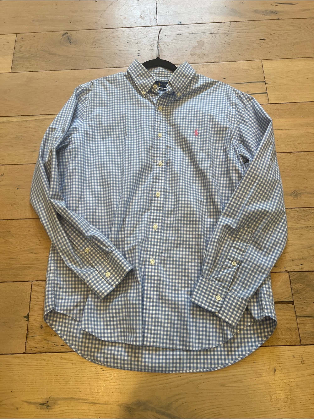 Polo by Ralph Lauren Light Blue and White Gingham Button-Down Shirt